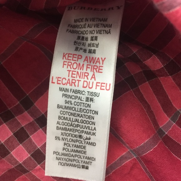 Burberry Red Button Down - Picture 4 of 6